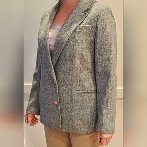 J. Crew Gray Herringbone Blazer